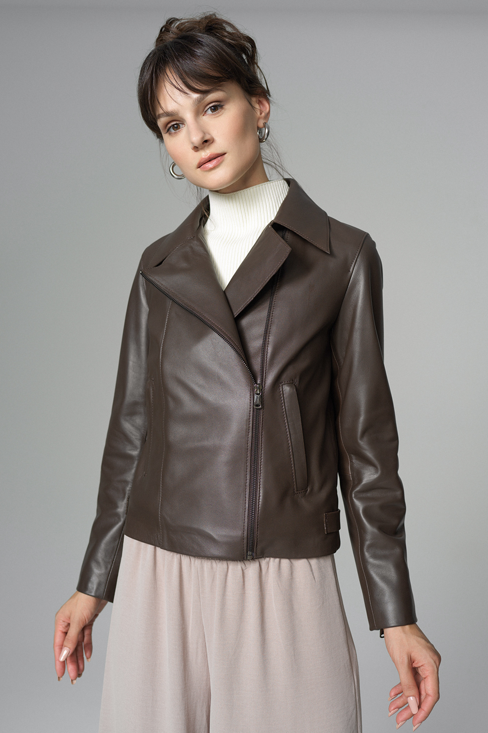 Brown leather jacket 1037 1