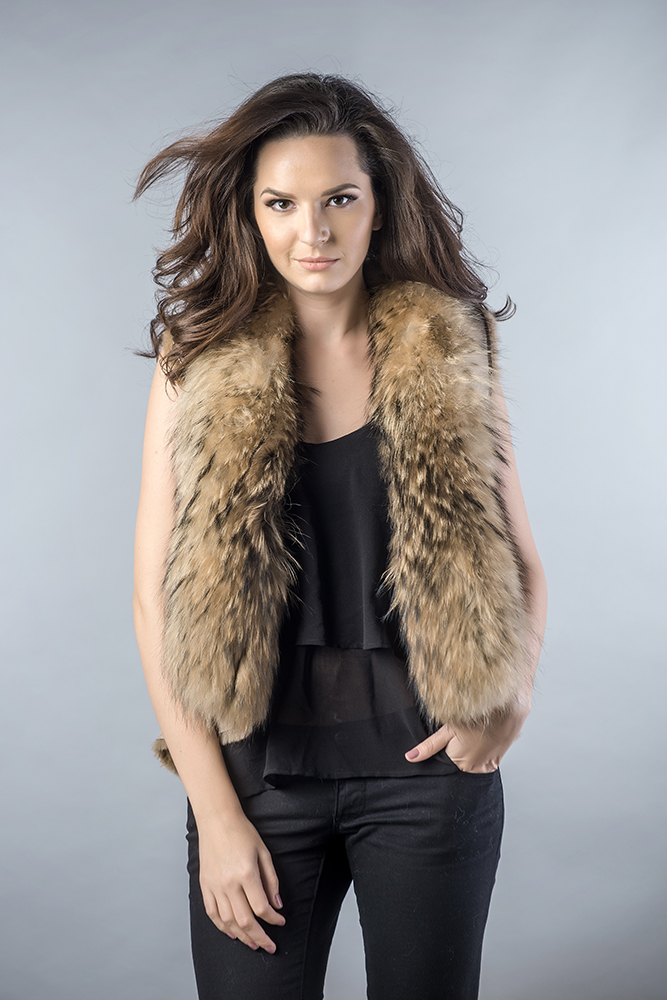 Fur Vest 438 VP Beige 1