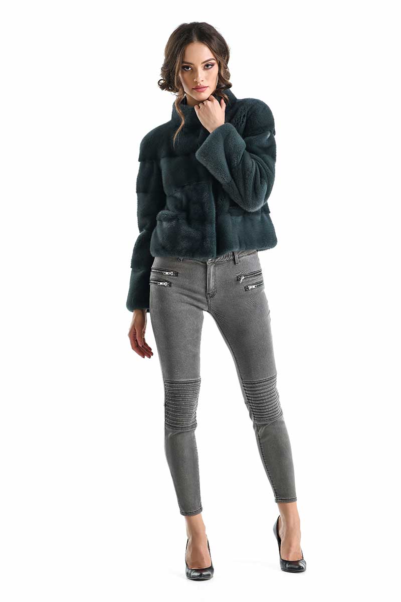 Fur coat HM008 olive 6