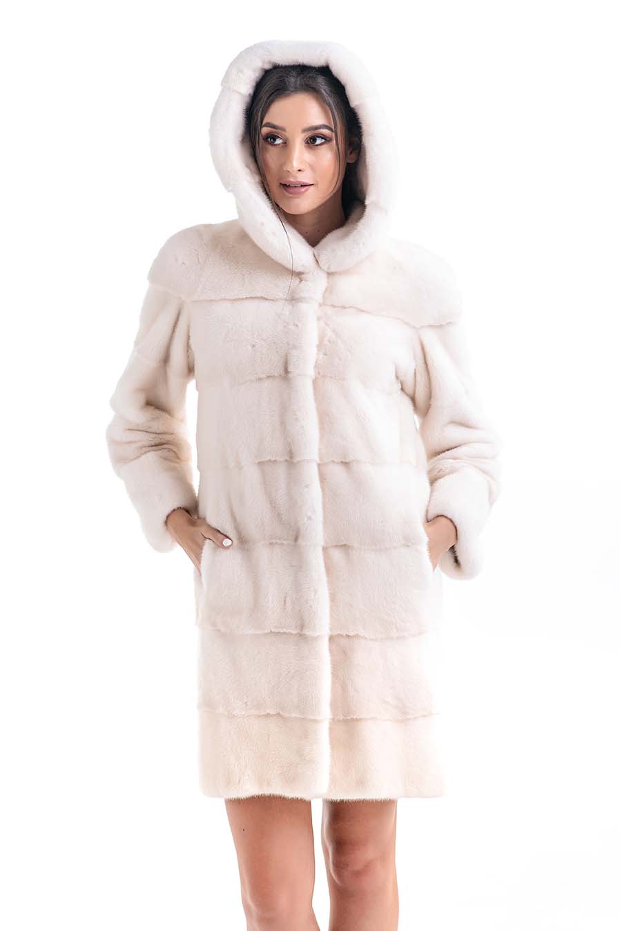 Fur coat HM021 ivory 3