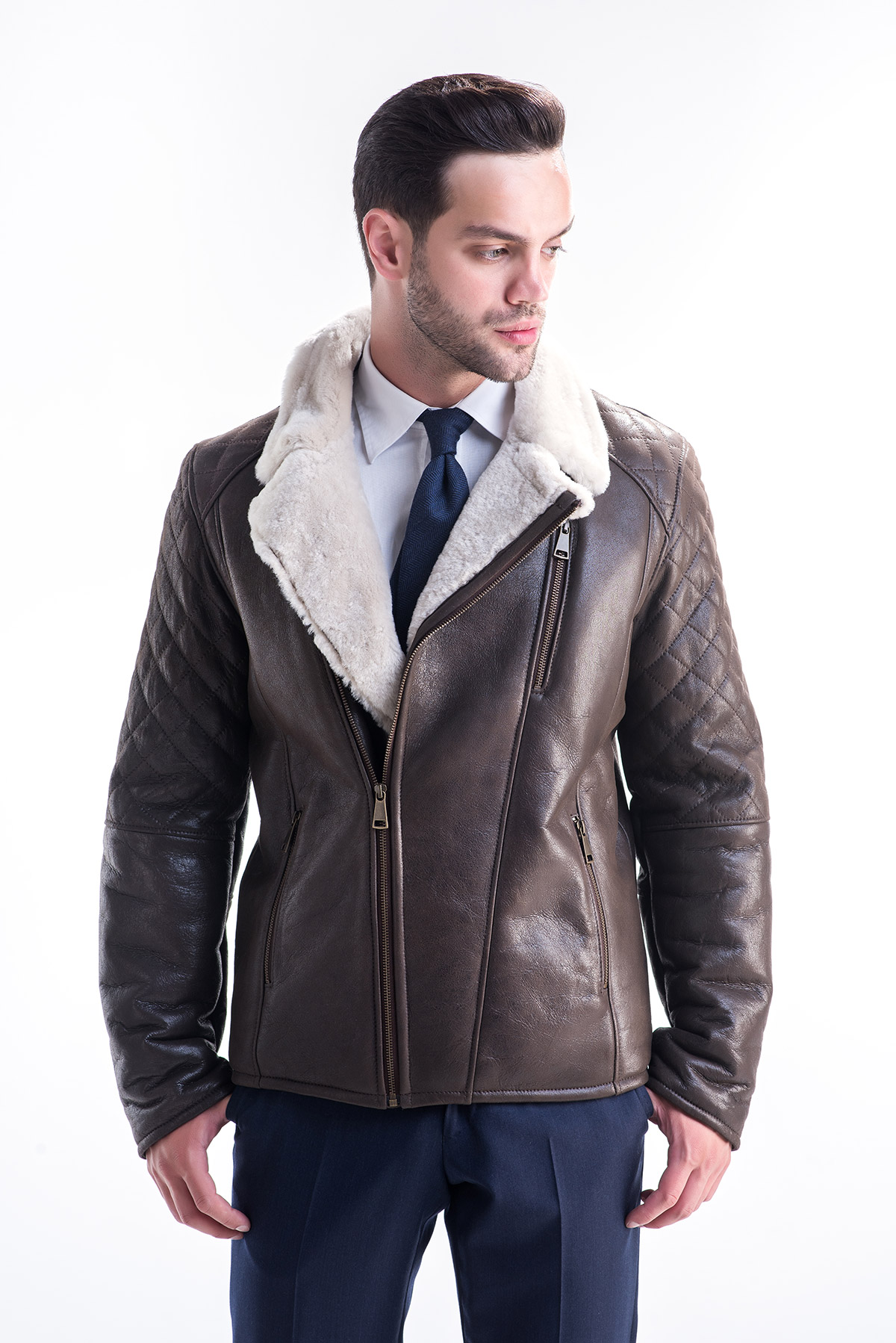 Fur coat for men 340 dark brown 3
