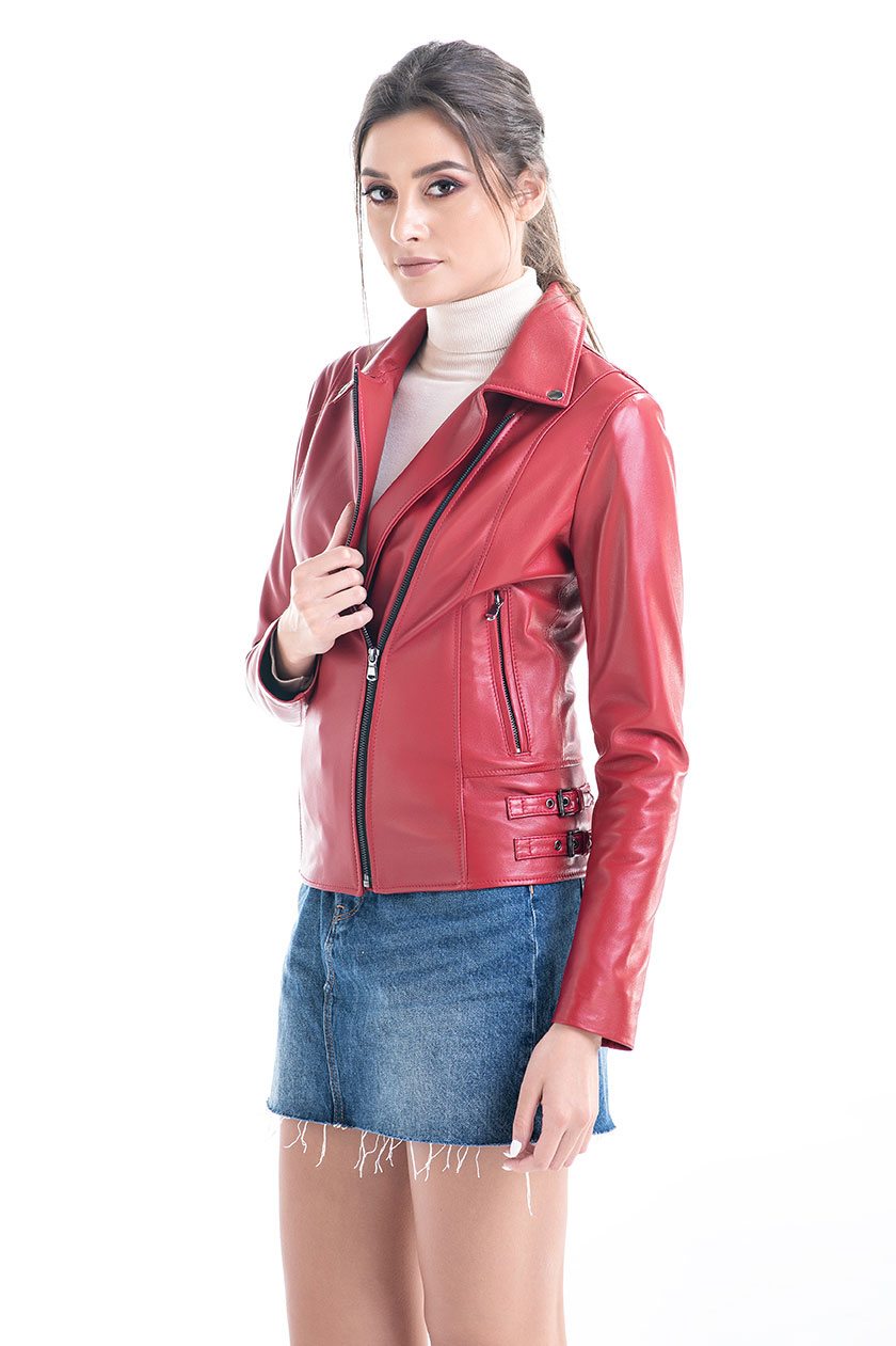 Leather jacket 1019 red 1