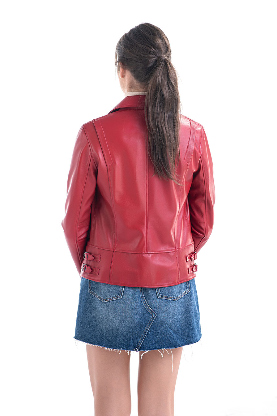 Leather jacket 1019 red 2