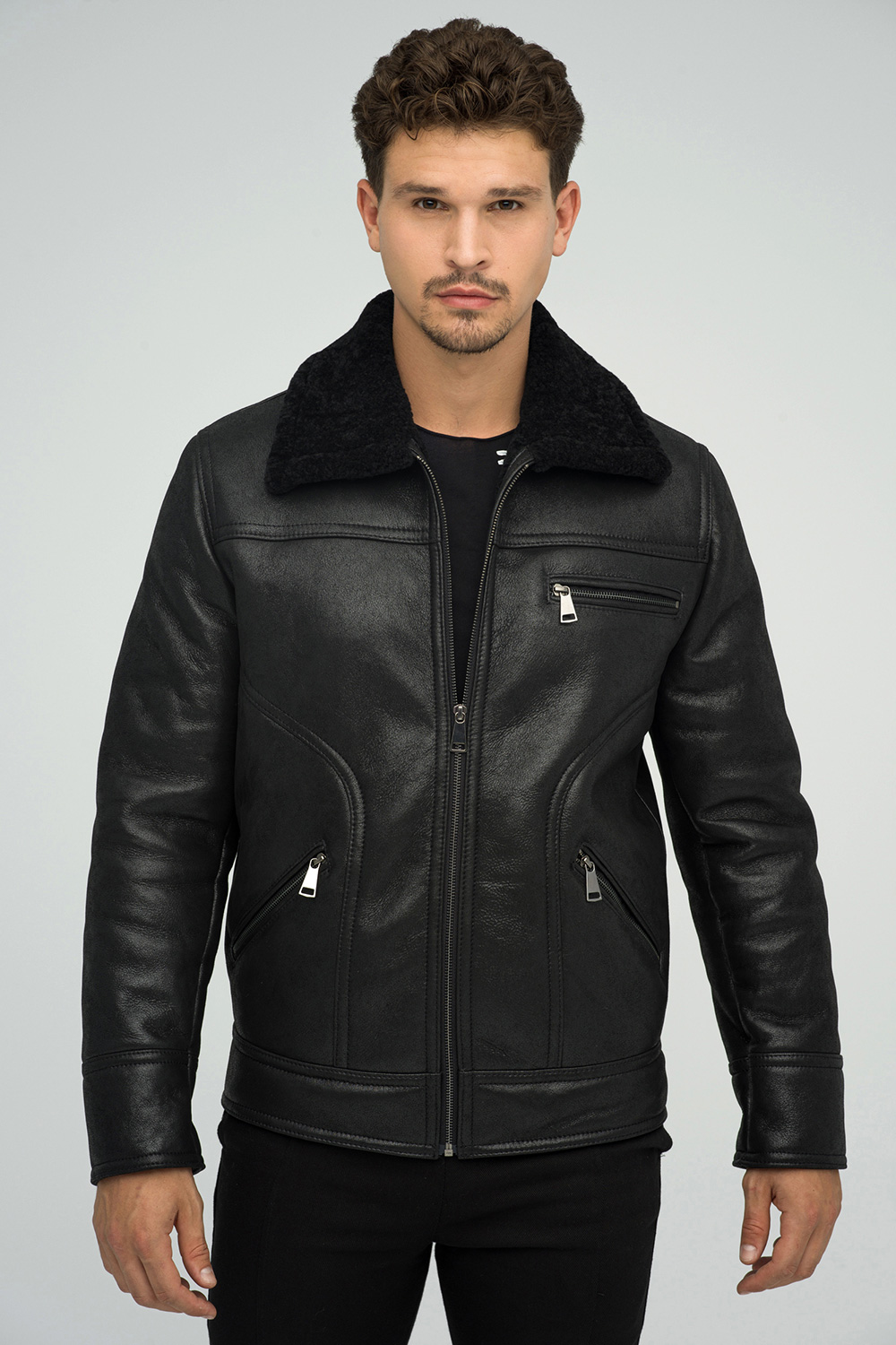 Merino shearling jacket 378 black 1