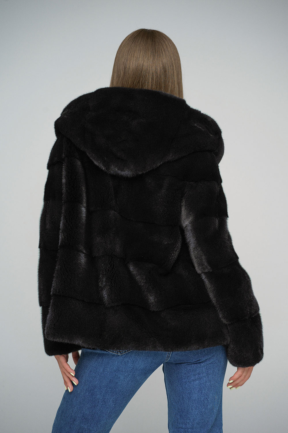 Mink fur jacket HM024 black 3