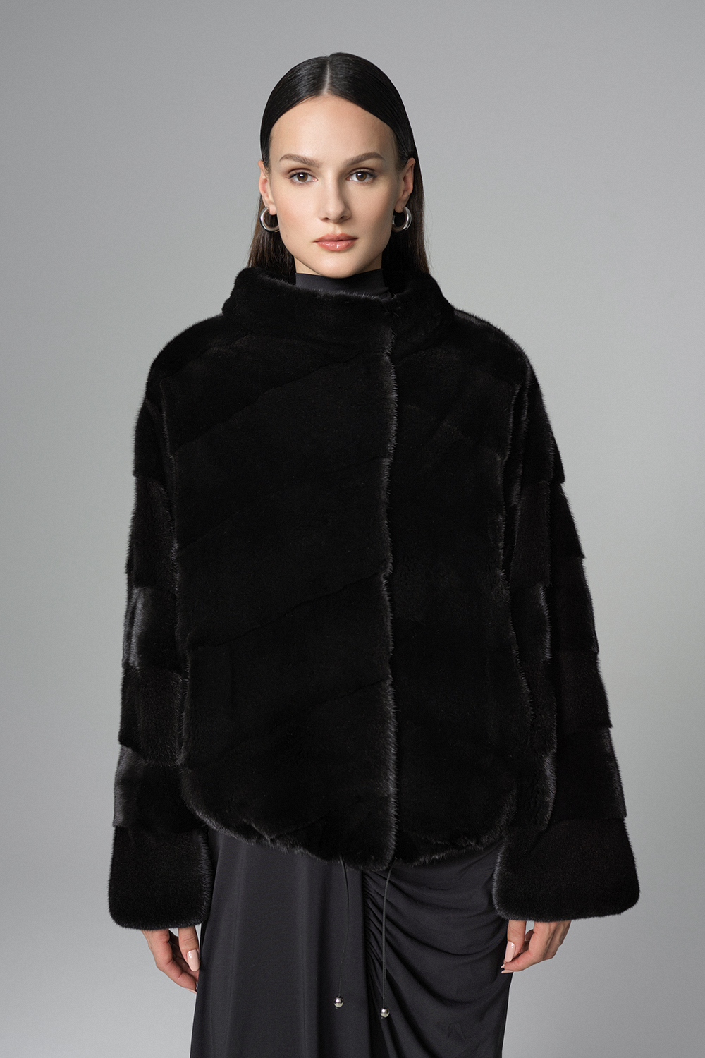 Mink fur jacket HV020 black 1