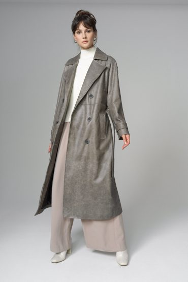 Oversized genuine leather trench 1040 pre order 5