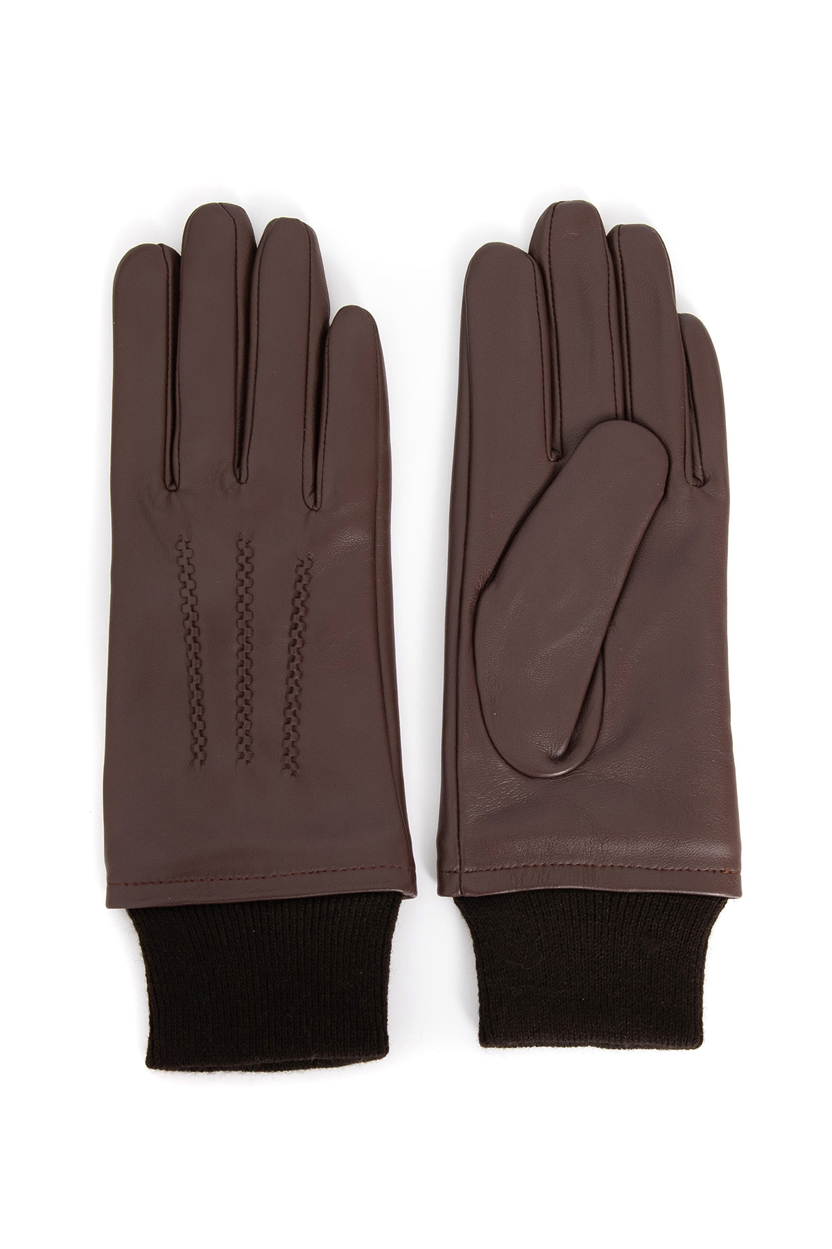 Ovine leather gloves for women M116 brown 1