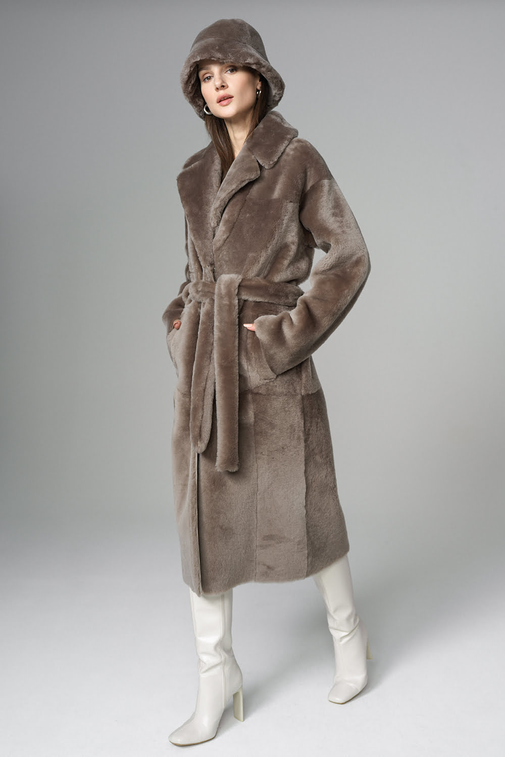 Reversible shearling coat 2007 taupe 1