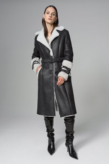 Shearling overcoat 2036 black 2