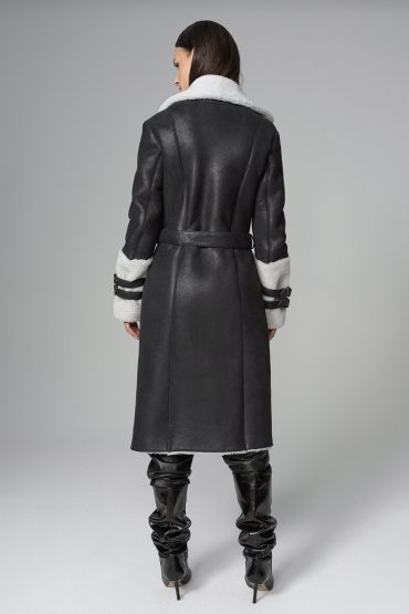 Shearling overcoat 2036 black 3
