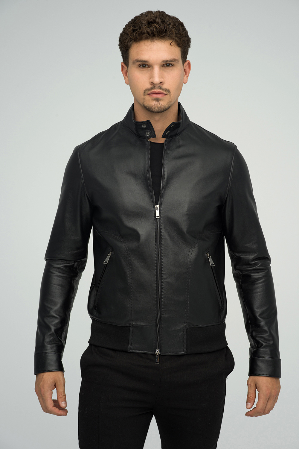 Sheep leather jacket 3025 black 1