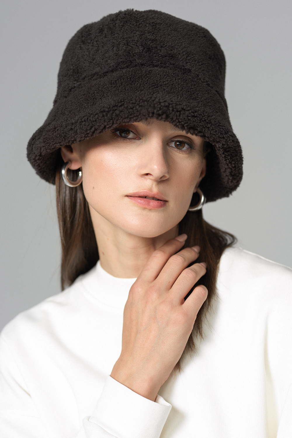 Sheepskin Fur Hat 541 brown 1