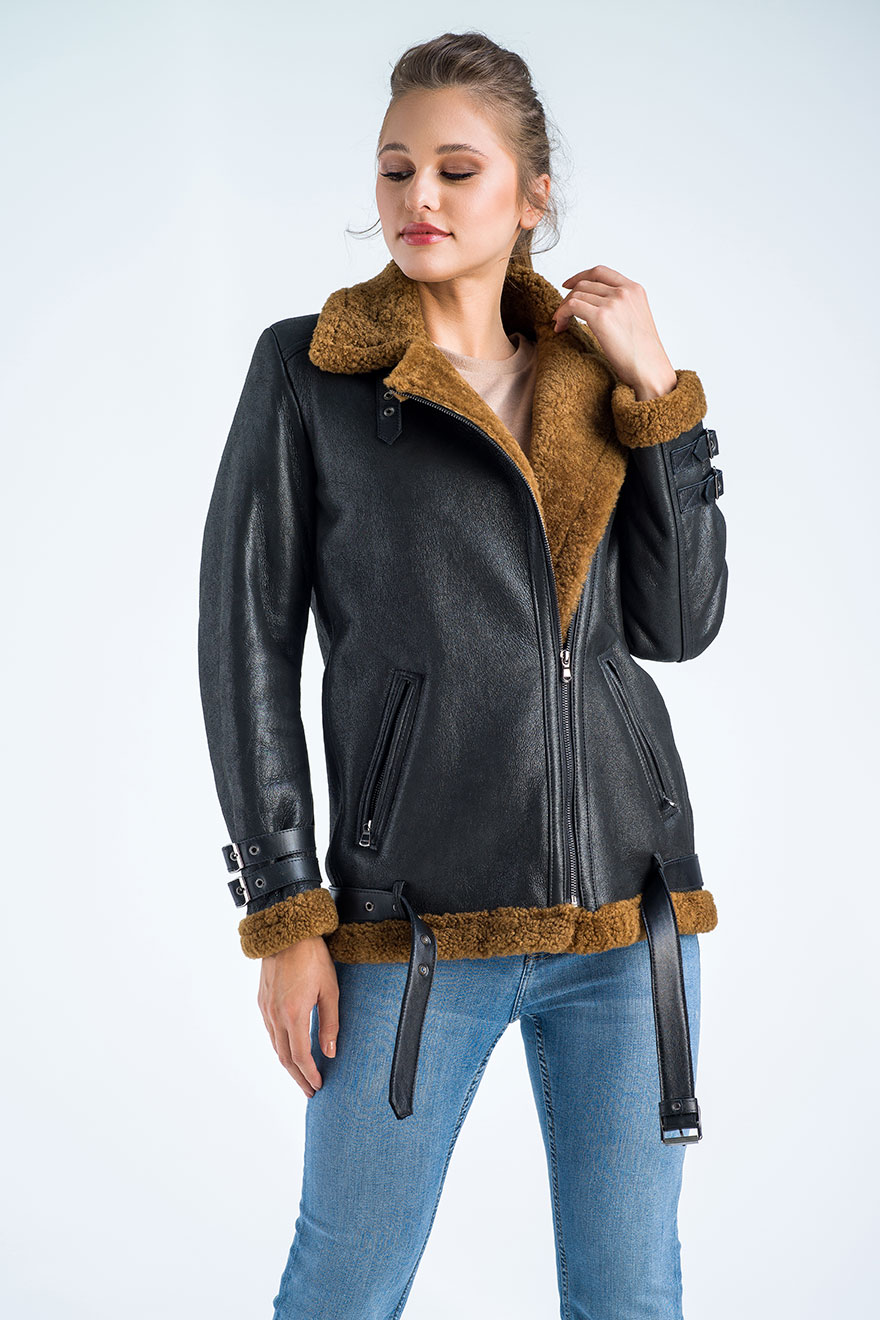 Sheepskin bomber jacket 2020 black 1