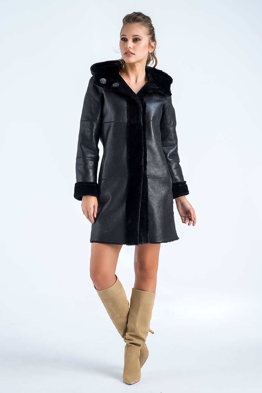 Sheepskin coat 2021 G black 1