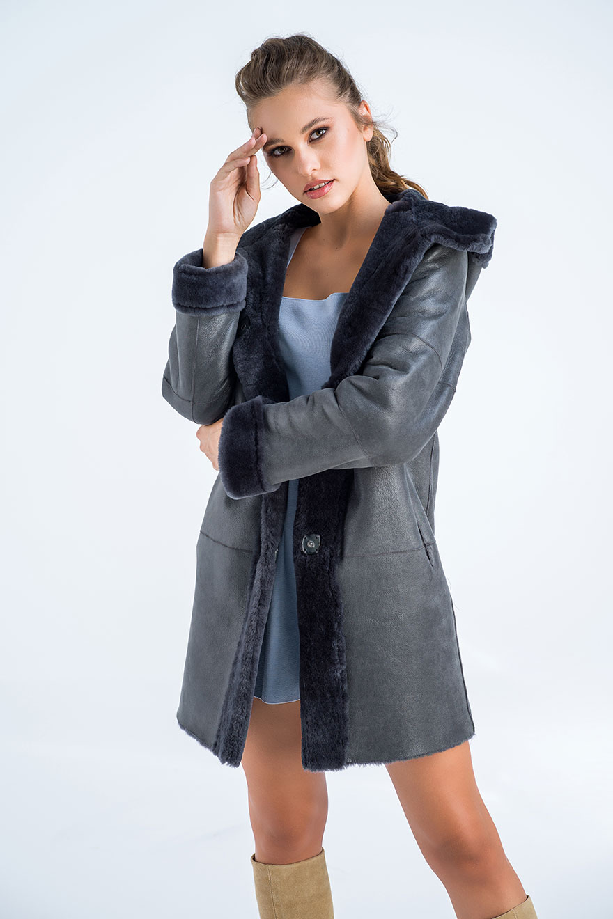 Sheepskin coat 2021 G grey 4