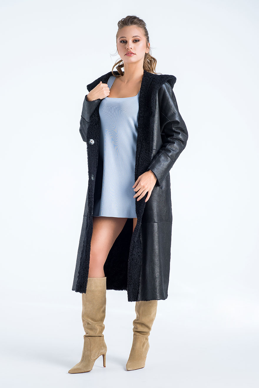 Sheepskin coat 2022 black 5