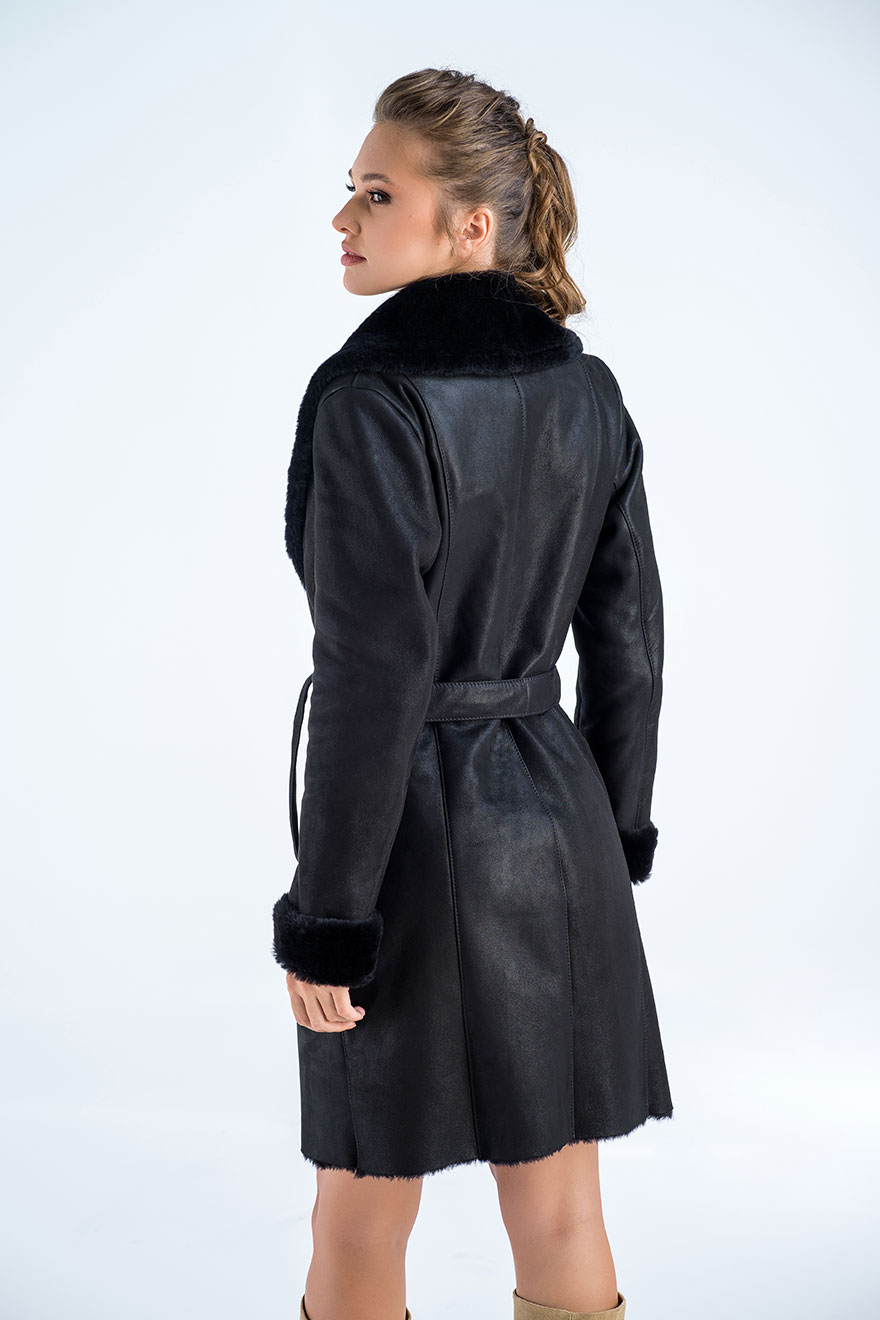 Sheepskin coat 2023 black 3