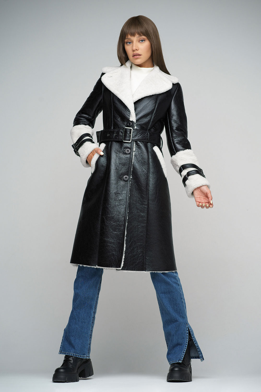 Sheepskin coat 2036 black 2