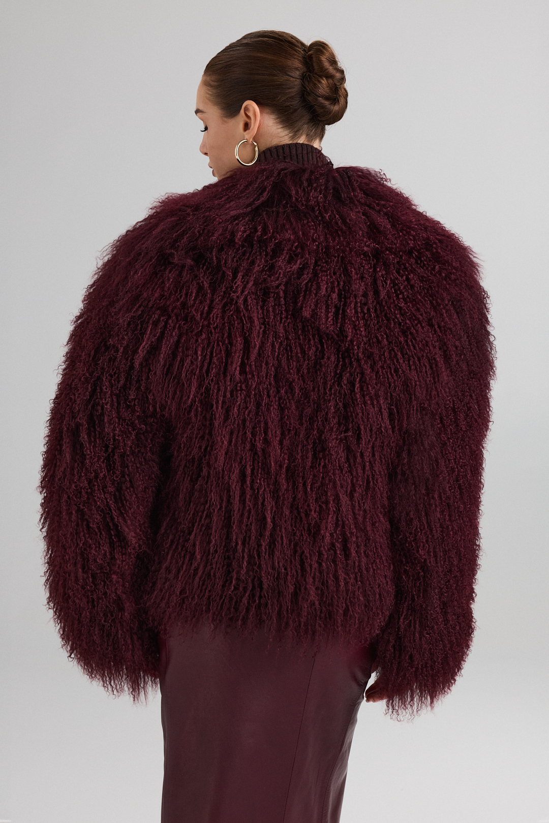 Mongolian Fur Jacket 2083 burgundy (5)