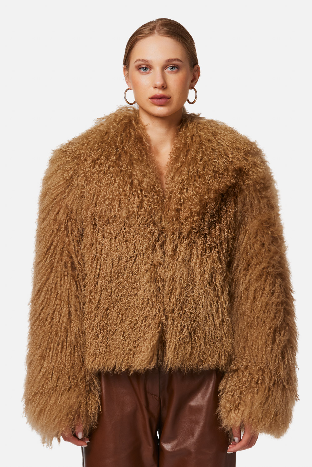 Mongolian Shearling Jacket 2083 beige 1