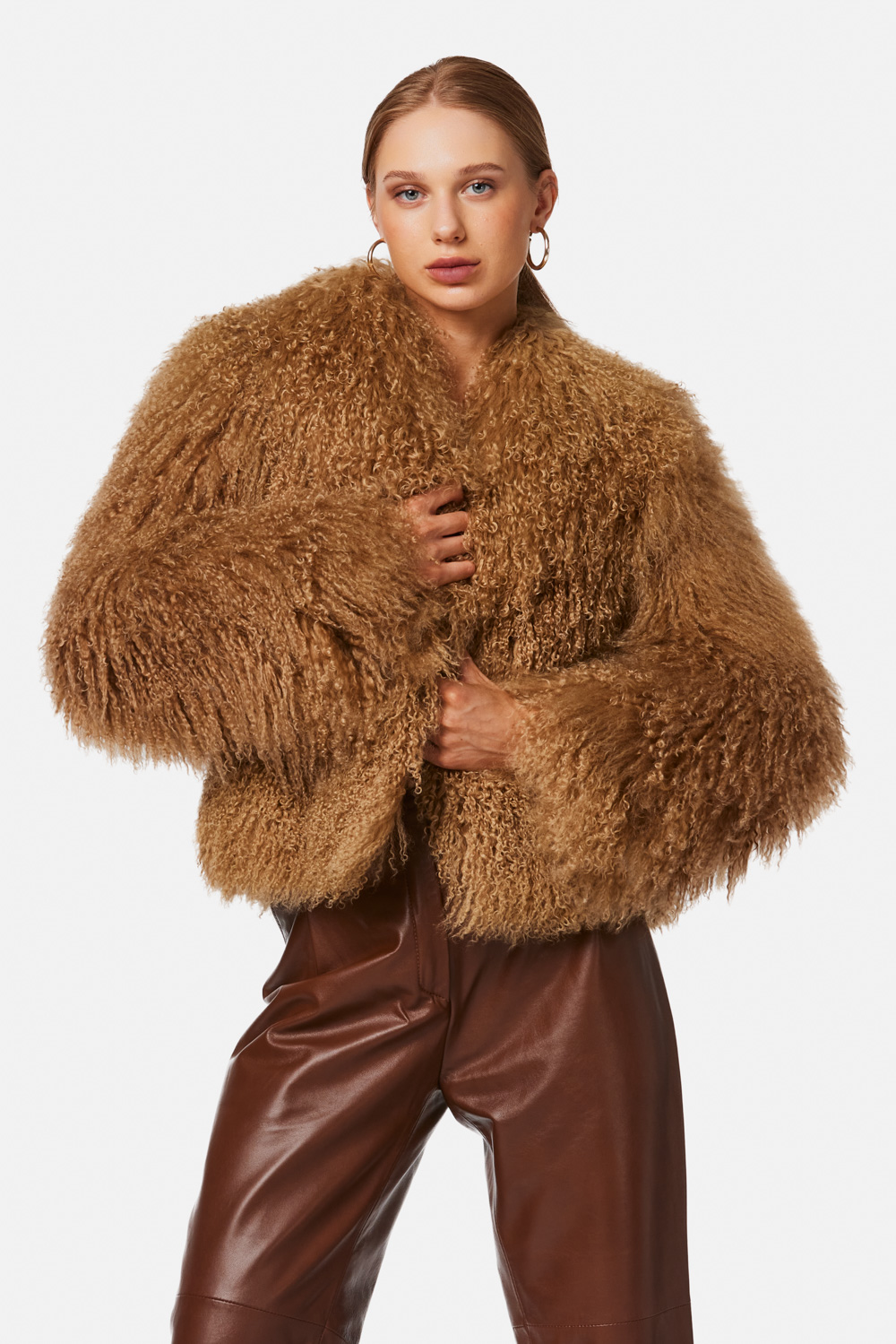 Mongolian Shearling Jacket 2083 beige 3