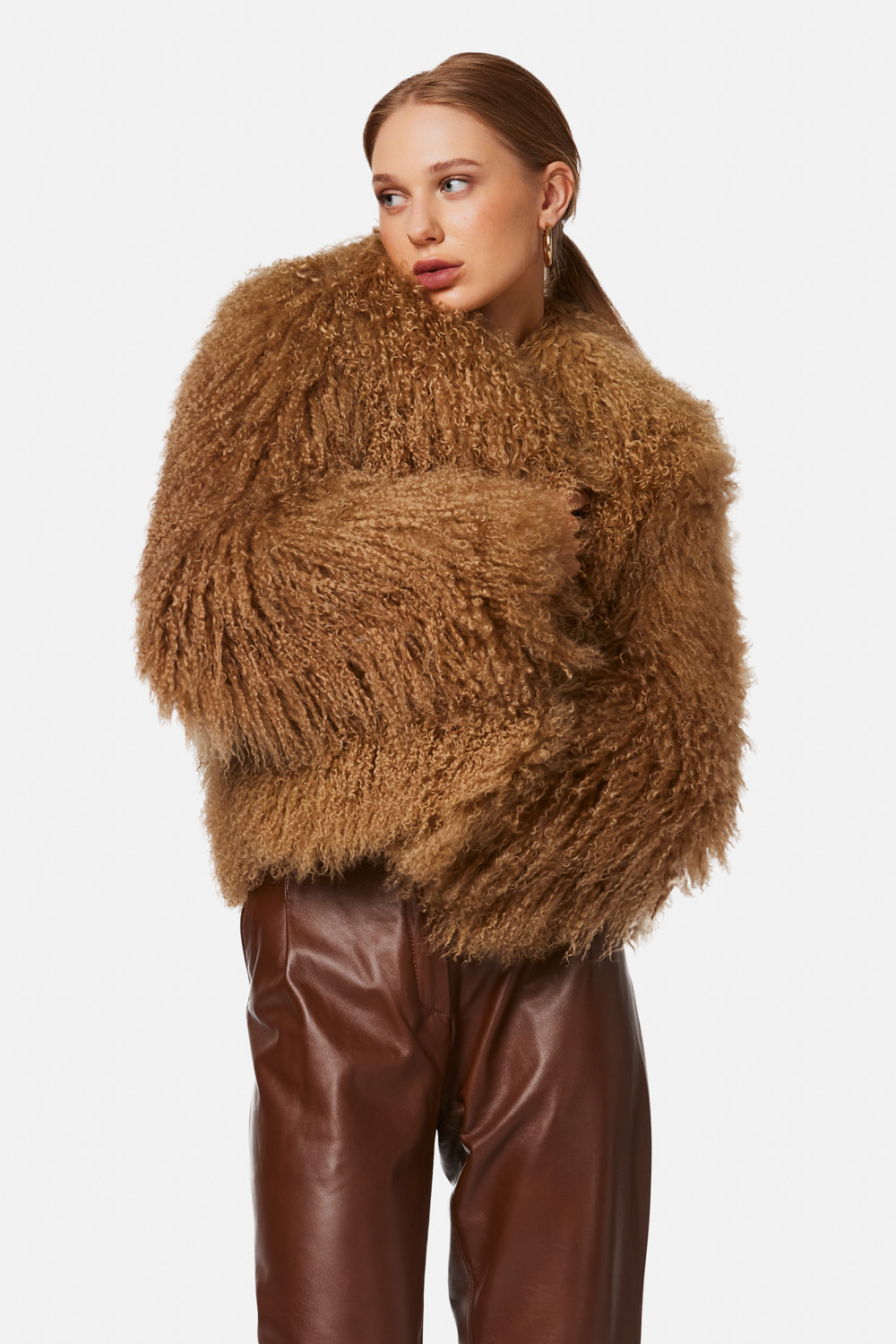Mongolian Shearling Jacket 2083 beige 4