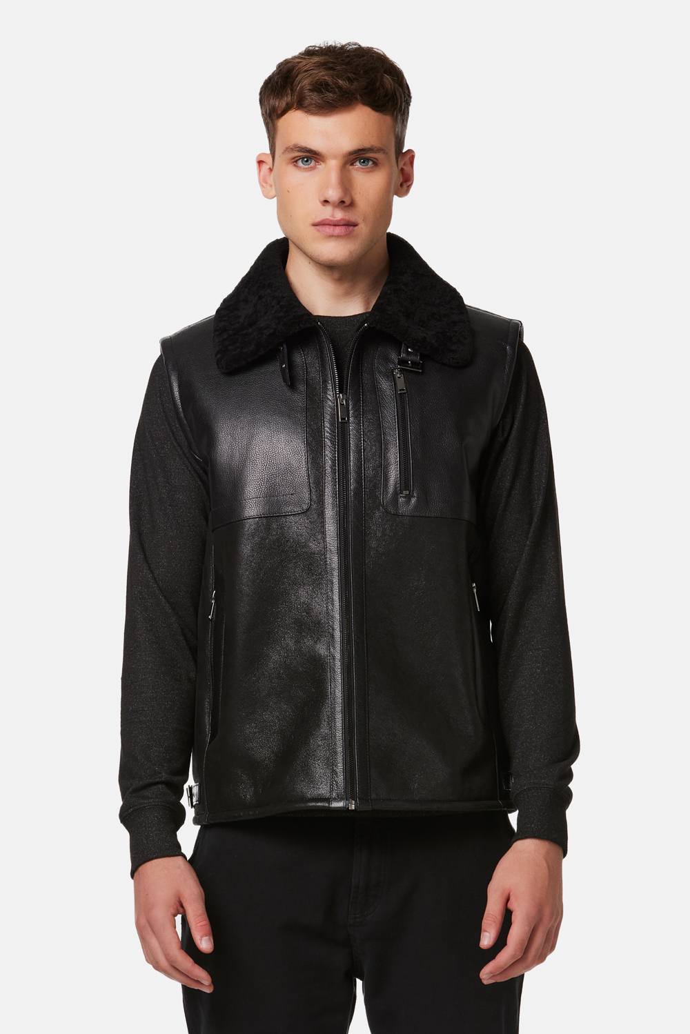Shearling Vest 3401 black 1