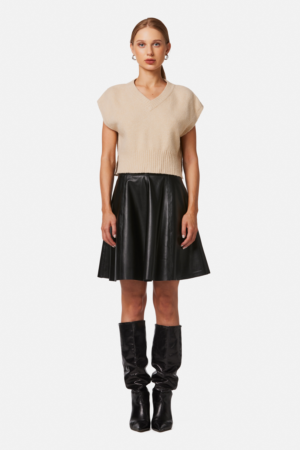 Short Leather Skirt 656 black 1
