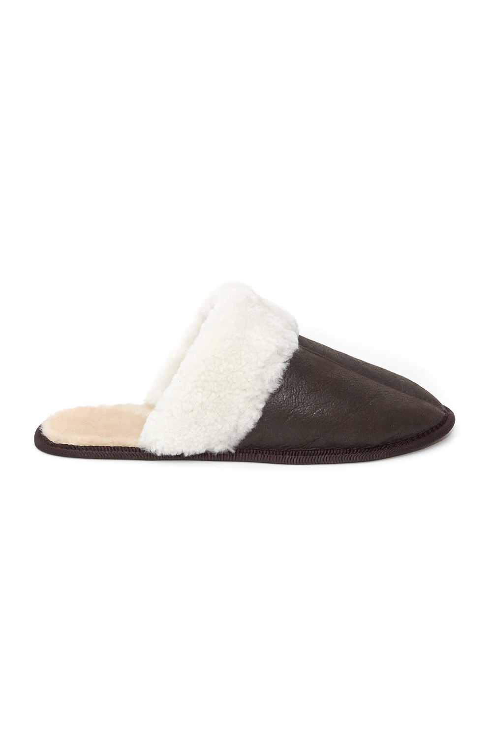 Sheepskin House Slippers for men 909 brown 2