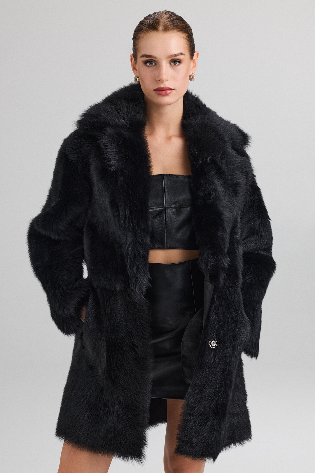 Lamb Fur Coat 2116 black (2)