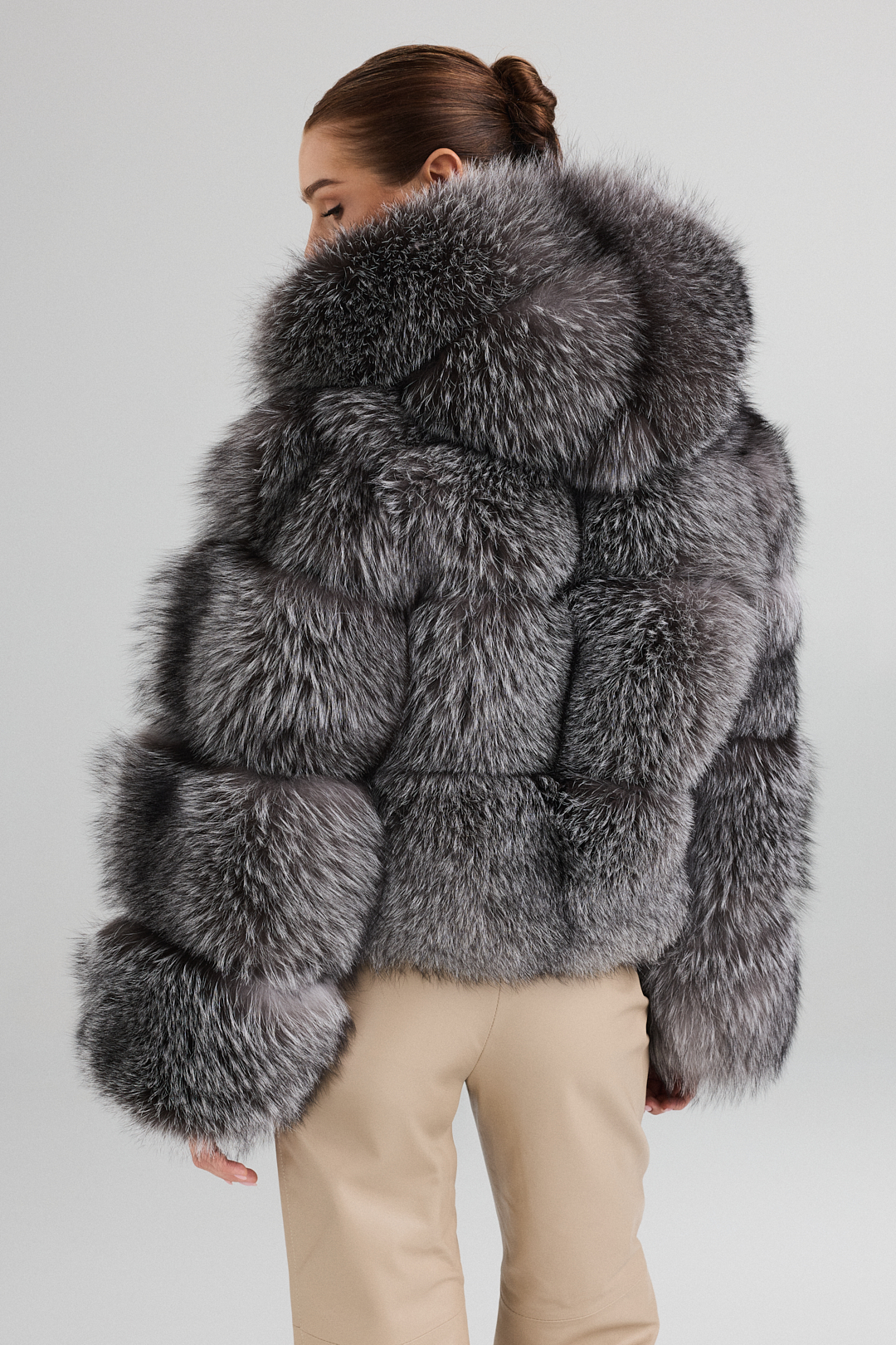 Polar Fox Fur Jacket 2103 silver (3)