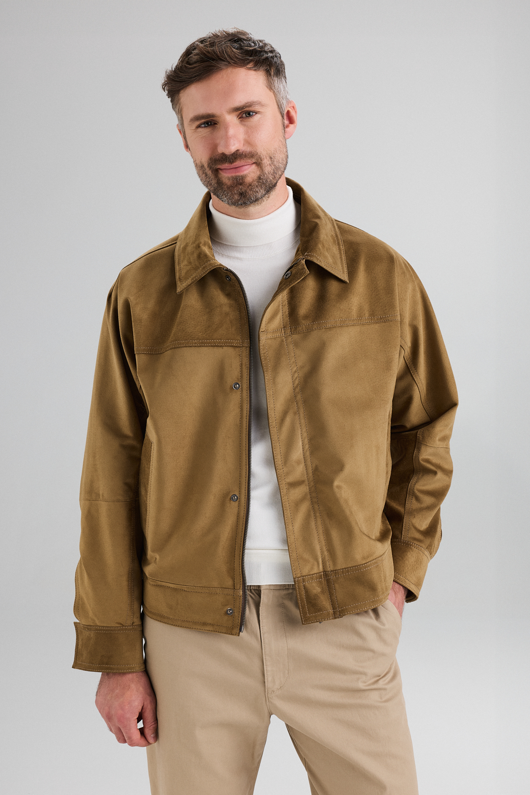 Suede Leather Jacket 3038 olive (2)