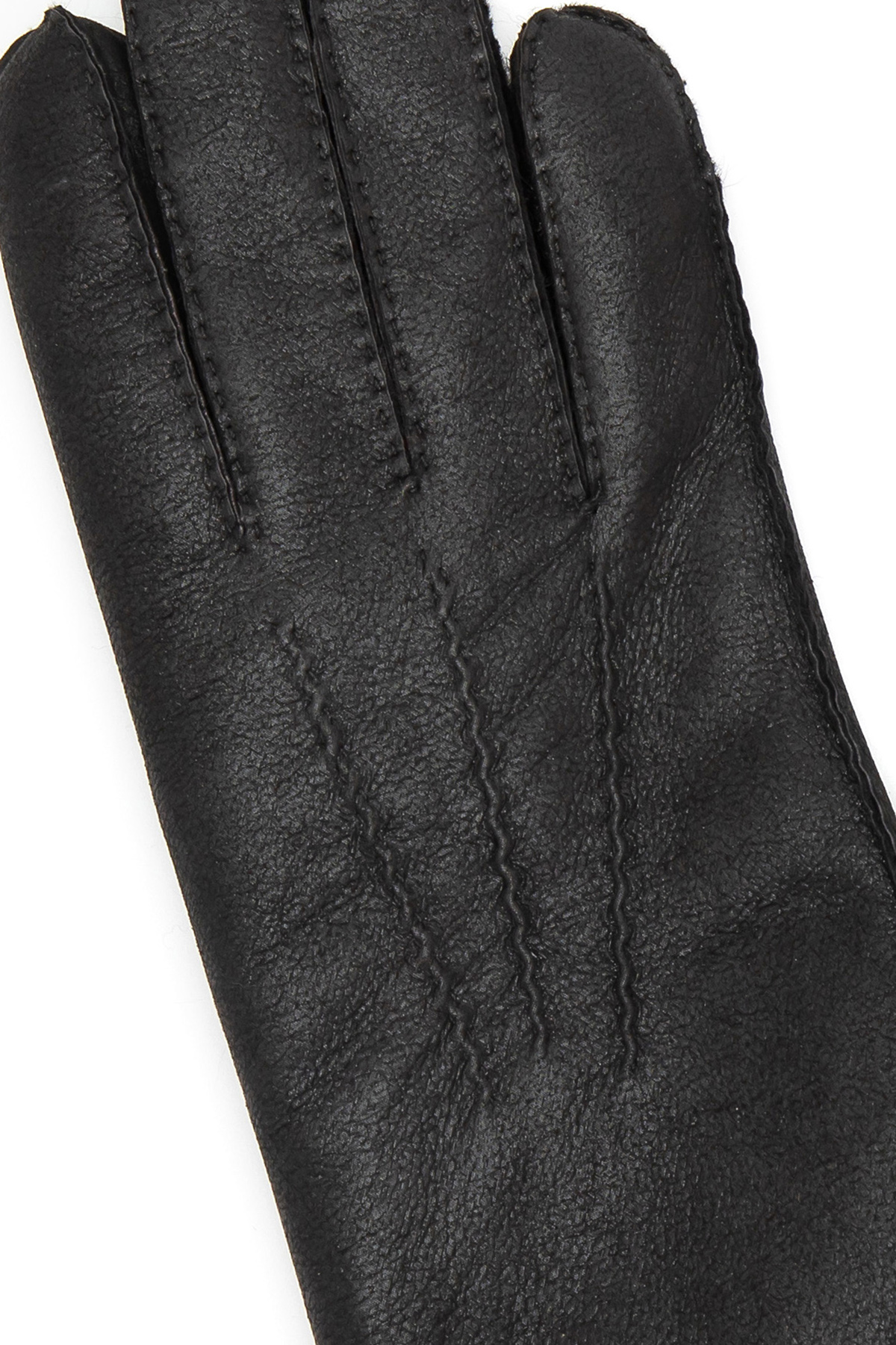 Shearling gloves for men black 803 - detail (3)