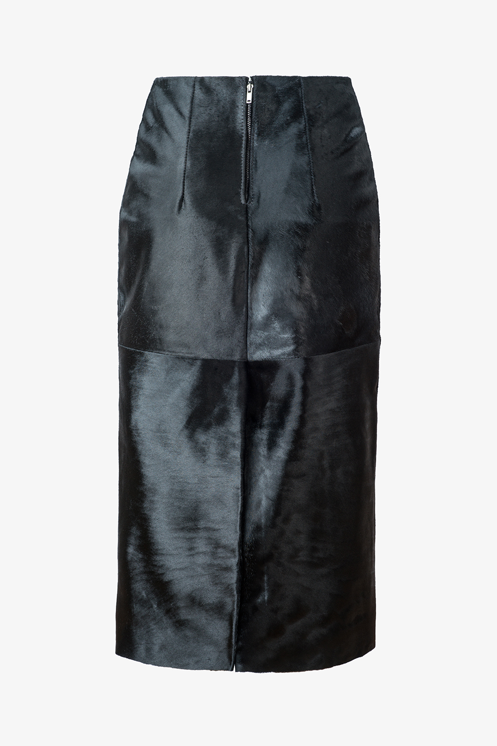 Natural Calf Hair Fur Midi Skirt 664 – back view